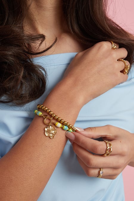 Stainless Steel Beaded Bracelets Heart Casual Daily Simple Series Women's jewelry