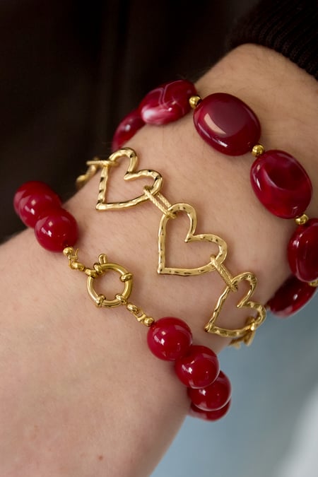 Edelstahl-Kettenarmbänder Herz Casual Daily Simple Series Damenschmuck