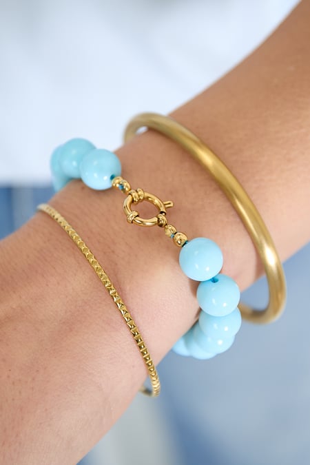 Necklace with medium beads and front closure-12mm