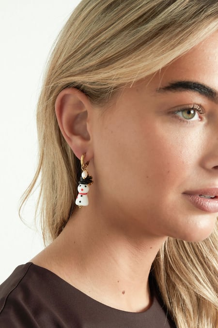 Boucles d'oreilles pendantes en acier inoxydable, style dessin animé, décontracté, Noël, série simple, bijoux pour femmes