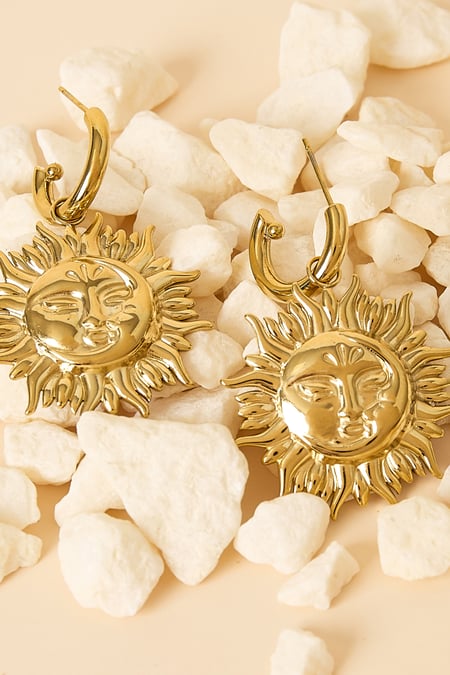 Stainless Steel Drop Earrings sun Casual Daily Simple Series Women's jewelry