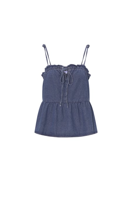 Woven Denim Women's Casual Top Spring/Summer Solid Color 2