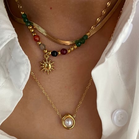 1 Piece Stainless Steel Gold Color Pendant Necklace 2