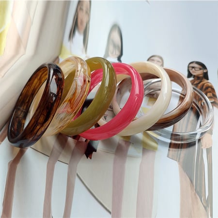 1 Piece Simple Series Elegant Gradient Color Acrylic Women's Bangles