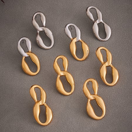 1 paio di orecchini a bottone minimalisti in acciaio inossidabile da donna 2