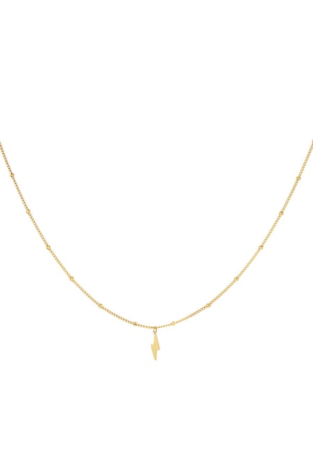 Necklace bolt of lightning Gold Color Stainless Steel 2
