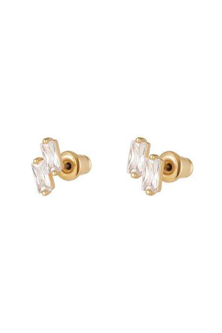 Ear studs colored stones - Sparkle collection Gold color Copper 2