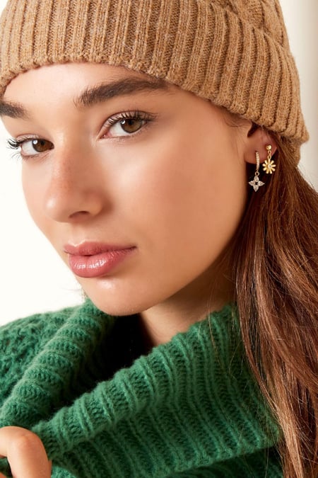 Ohrringe Gänseblümchen - Kollektion Sparkle Goldfarbe Kupfer