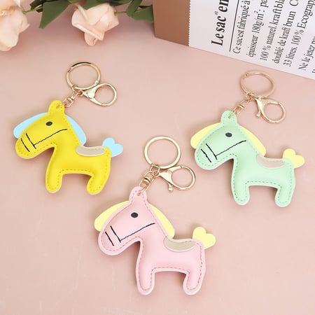 1 stuk schattige PU-sleutelhanger met paard