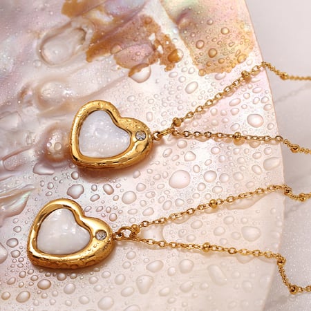 Daily Heart Stainless Steel Gold Color Pendant Necklaces
