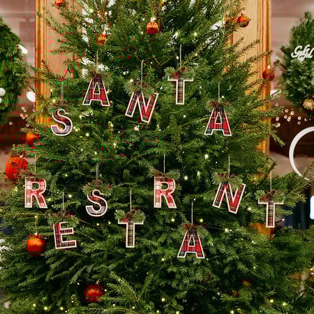 1 pieza DIY de colgante de letra de árbol de Navidad 2