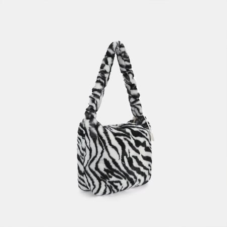 Borsa a tracolla da donna casual con stampa leopardata e pelliccia, 1 pezzo 2