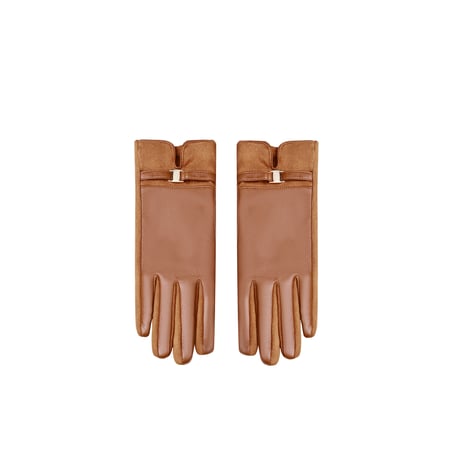 1 paar eenvoudige, elegante effen PU-dameshandschoenen 2