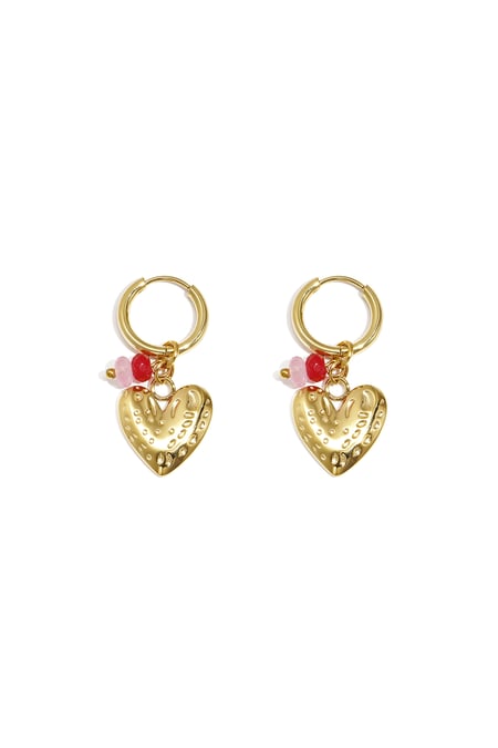 Earrings with heart and beads 2