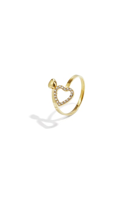 Adjustable ring with hearts and stones 2