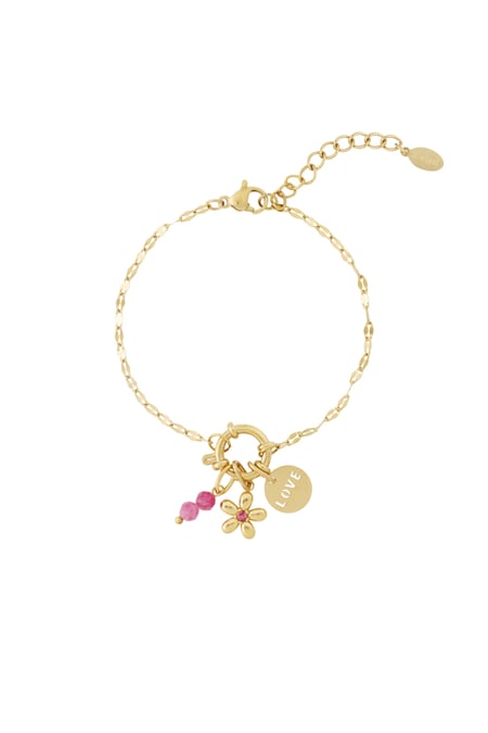 Pulsera DIY de flores rojas