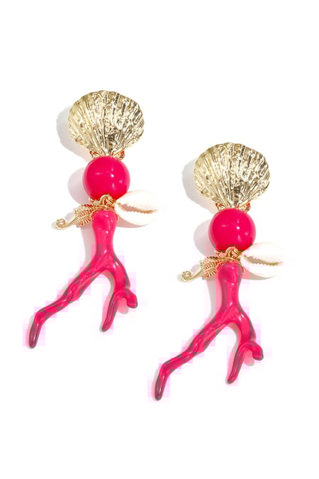 Mercan ve deniz motifli küpeler 2