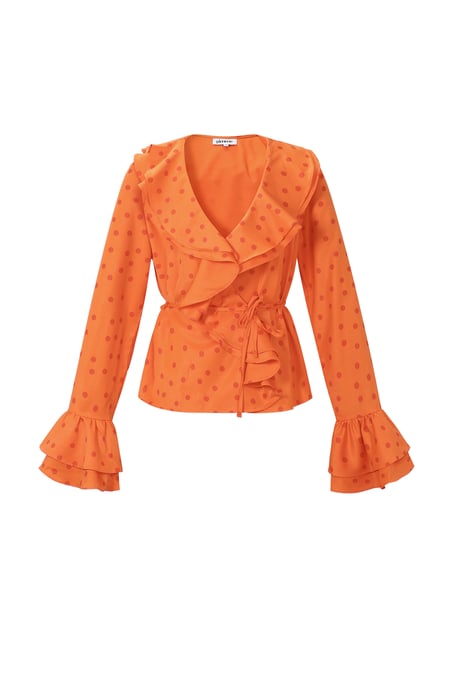 Rüschenbluse mit Polka Dots 2