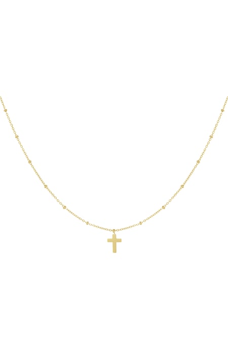 Collar cruz - acero inoxidable dorado 2