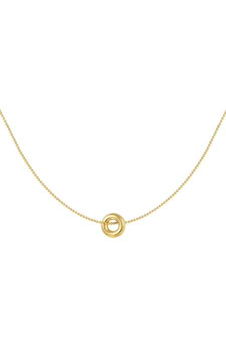 Halskette mit Donut-Anhänger – Goldfarbe - Goldfarbefarbe 2