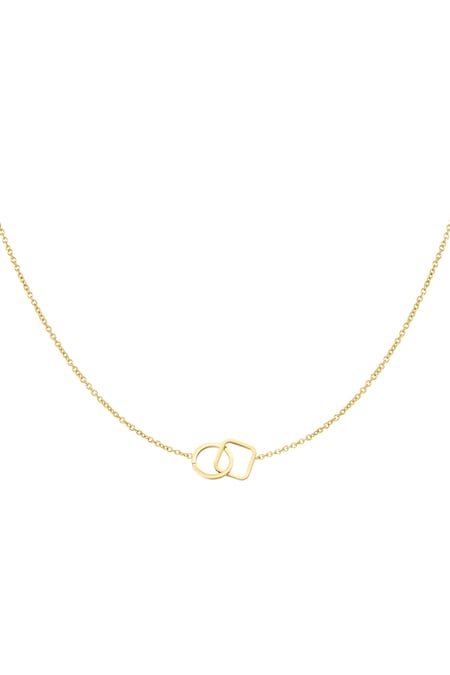 Quadratisch und rund verbundene Kette – Goldfarbe - Goldfarbefarbe 2