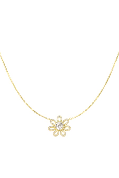 necklace rhinestones flower 2