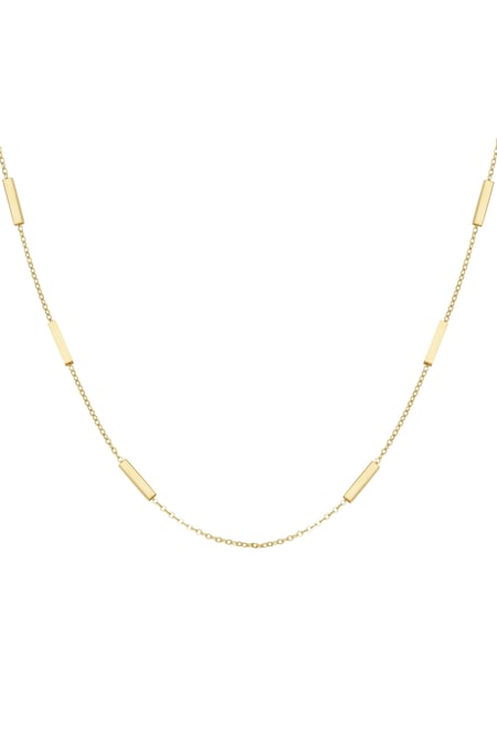 Halskette mit Röhrenanhängern – Goldfarbe - Goldfarbefarbe 2