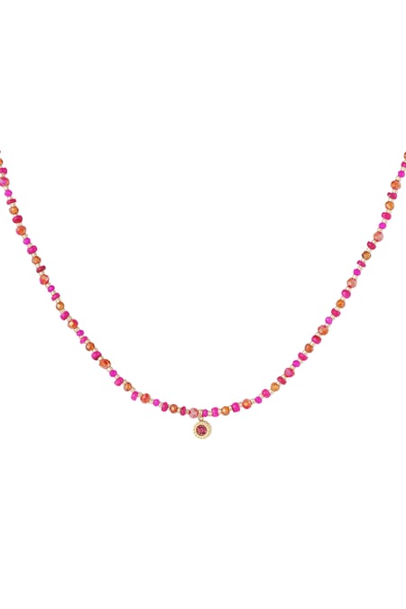 Bead chain charm - pink/orange 2