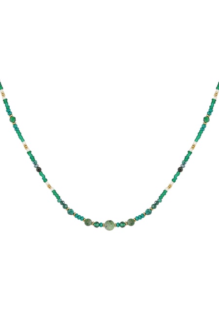 Necklace green beads 2