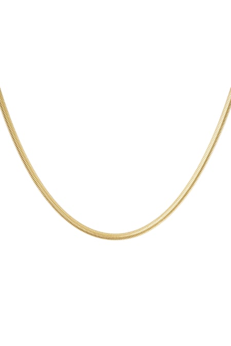 Halskette flach mit Aufdruck - Goldfarbe-4.0MM 2