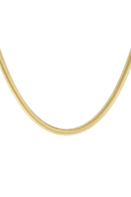 Halskette flach mit Aufdruck - Goldfarbe-6.0MM 2