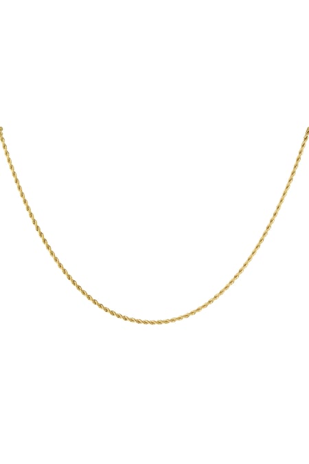 Kısa bükümlü unisex kolye - altın-2.0MM 2