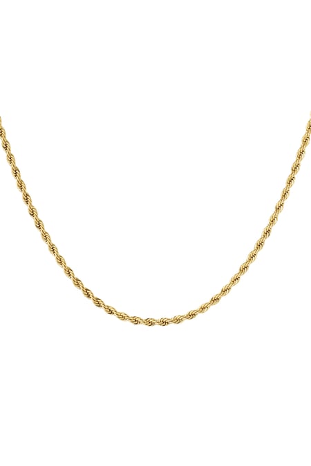 unisex necklace twisted 50cm - Gold color-4.0mm 2