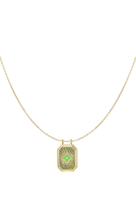 ketting gekleurde bloem bedel - groen 2