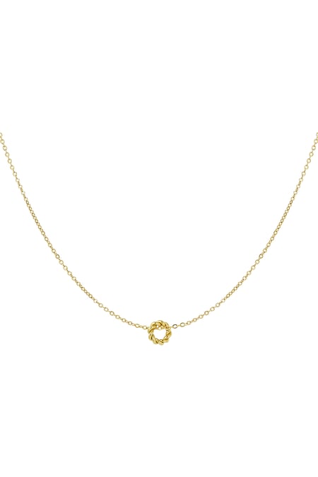 Klassische Halskette mit gedrehtem Anhänger – Goldfarbe - Goldfarbefarbe 2