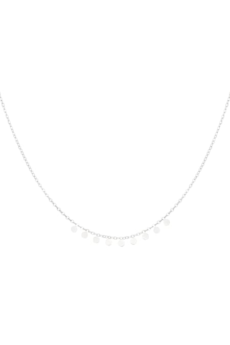 Simple necklace with round pendants - Silver Color color 2