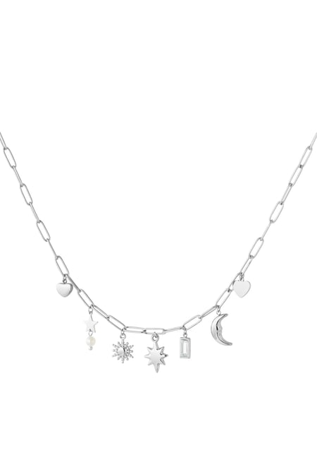Tag- und Nacht-Charm-Halskette – Silber 2