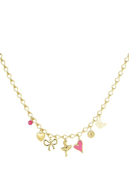 Charm-Halskette, die im Himmel tanzt – Goldfarbe - Goldfarbefarbe 2
