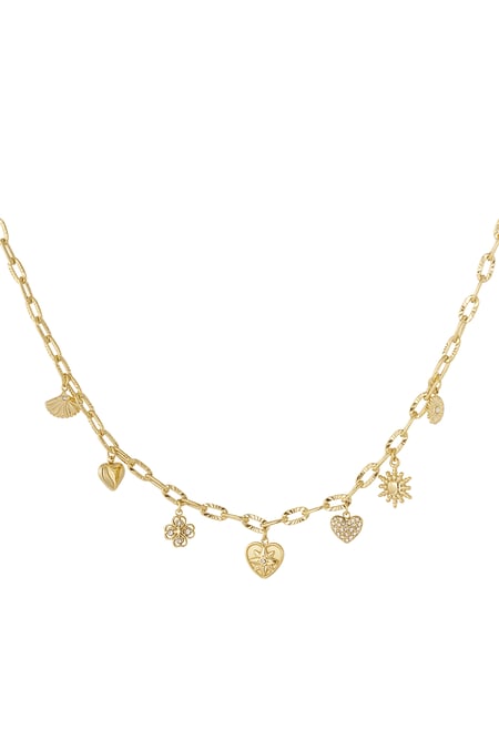 Charm-Halskette im täglichen Stil – Goldfarbe - Goldfarbefarbe 2