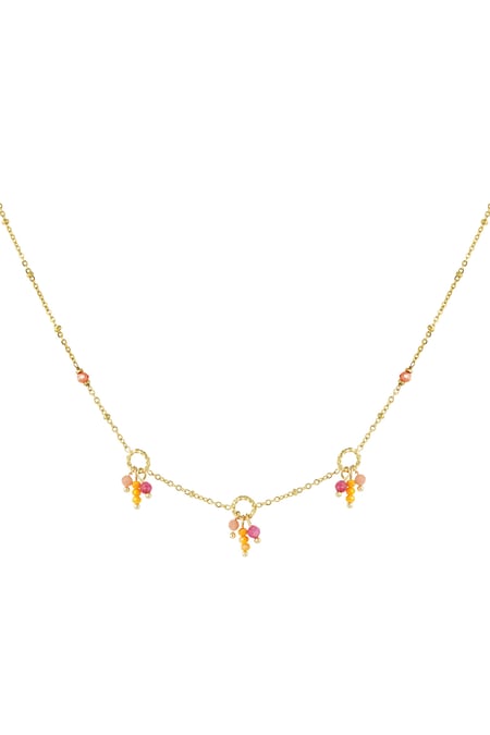 Bunte Party-Halskette - orange-rosa 2