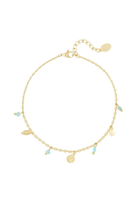 simple spring anklet natural stone 2