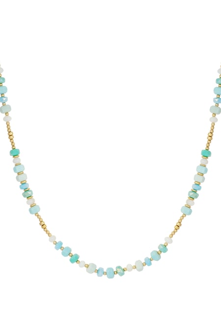 Ketting kleurrijke wrap - blauw/Goud kleur 2