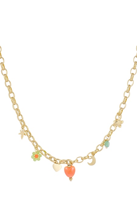 Charm-Halskette „Pick Me“ – Goldfarbe - Goldfarbefarbe 2