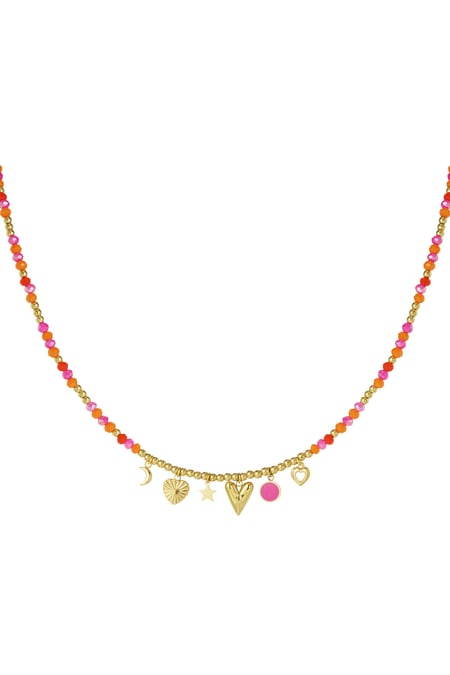 Ketting summer smile - oranje roze 2