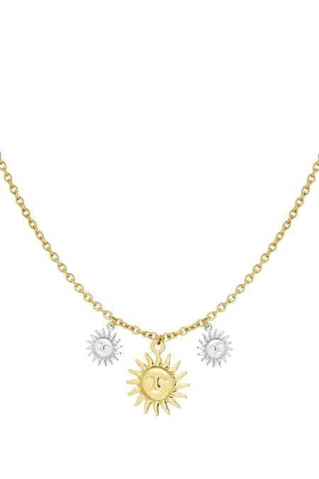 Collana sole scintillante - Colore oro argento 2