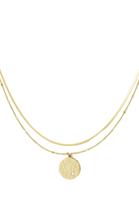Blumengarten-Halskette – Goldfarbe - Goldfarbefarbe 2