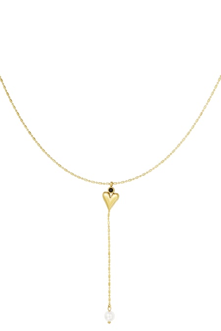 collana classica con cuore e perle 2