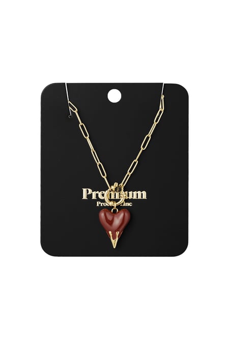 charm necklace heart on fire