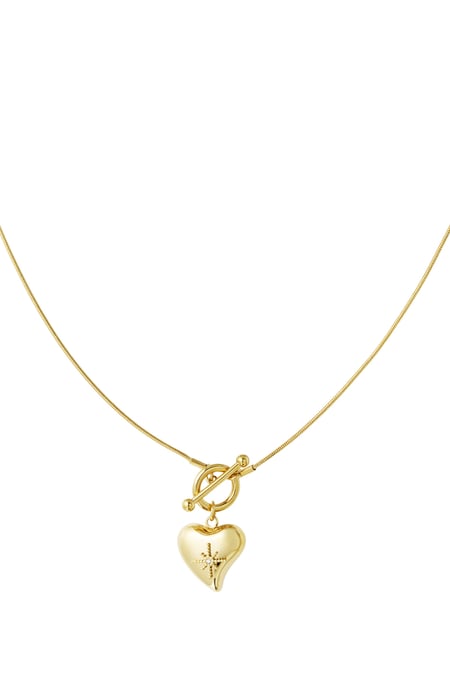 lock necklace with big heart pendant 2