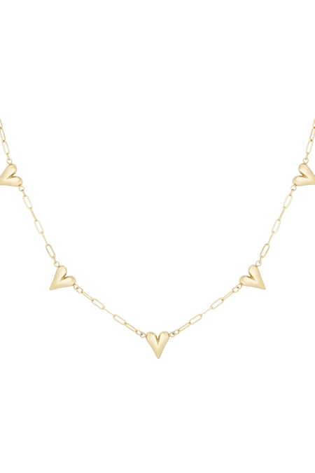 Halskette mit aufgefalteten Herzen - Goldfarben 2